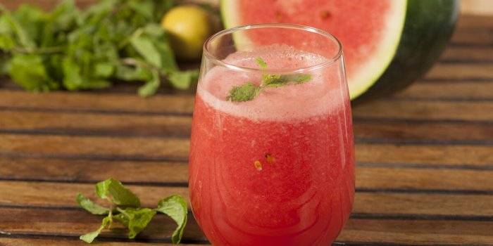 front view of watermelon juice