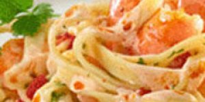 Tagliatelles aux crevettes et au crabe