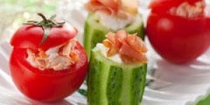 Crudites farcies au fromage frais et miel