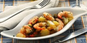 Salade de pommes de terre et crevettes